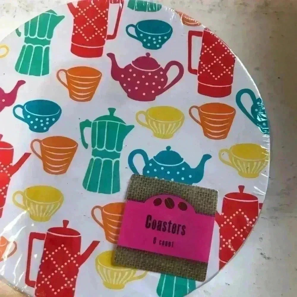 NWT Set of 8 Cardboard Coffee & Tea Coaste…